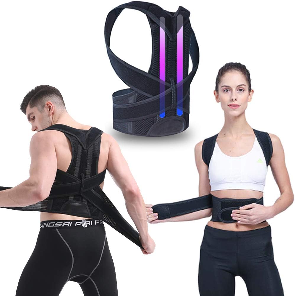 Back Braces for Posture Correction with Dual GFRP Brace Bars Support | Back Support/Back Straightener Posture Corrector for Women and Men (M)