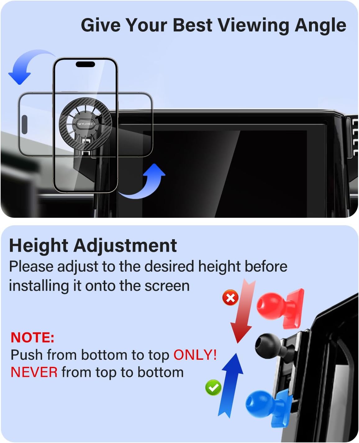 SKYLOTEC Dual Phone Mount for Kia Seltos 2021 2022 2023 Accessories Automobile Cradles Magnetic Phone Holder Compatible with MagSafe, Strong Magnets Cell Phone Base