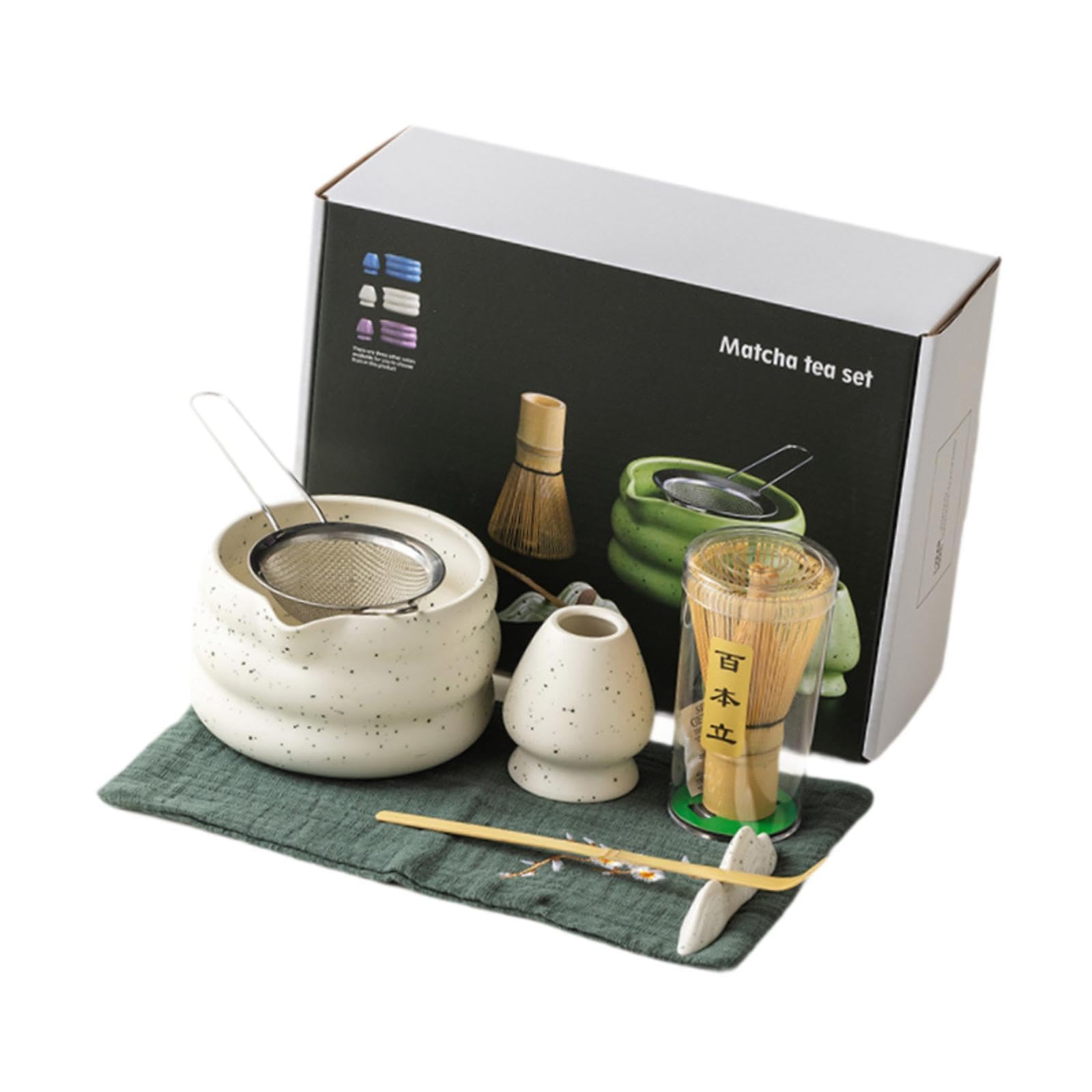 ATORSE™ Matcha Whisk Set Ceramic for Tea Lovers Matcha Gift Tea Ceremony Matcha Bowl White 7 piecs|Home & Garden|Food & Beverages|Tea 2