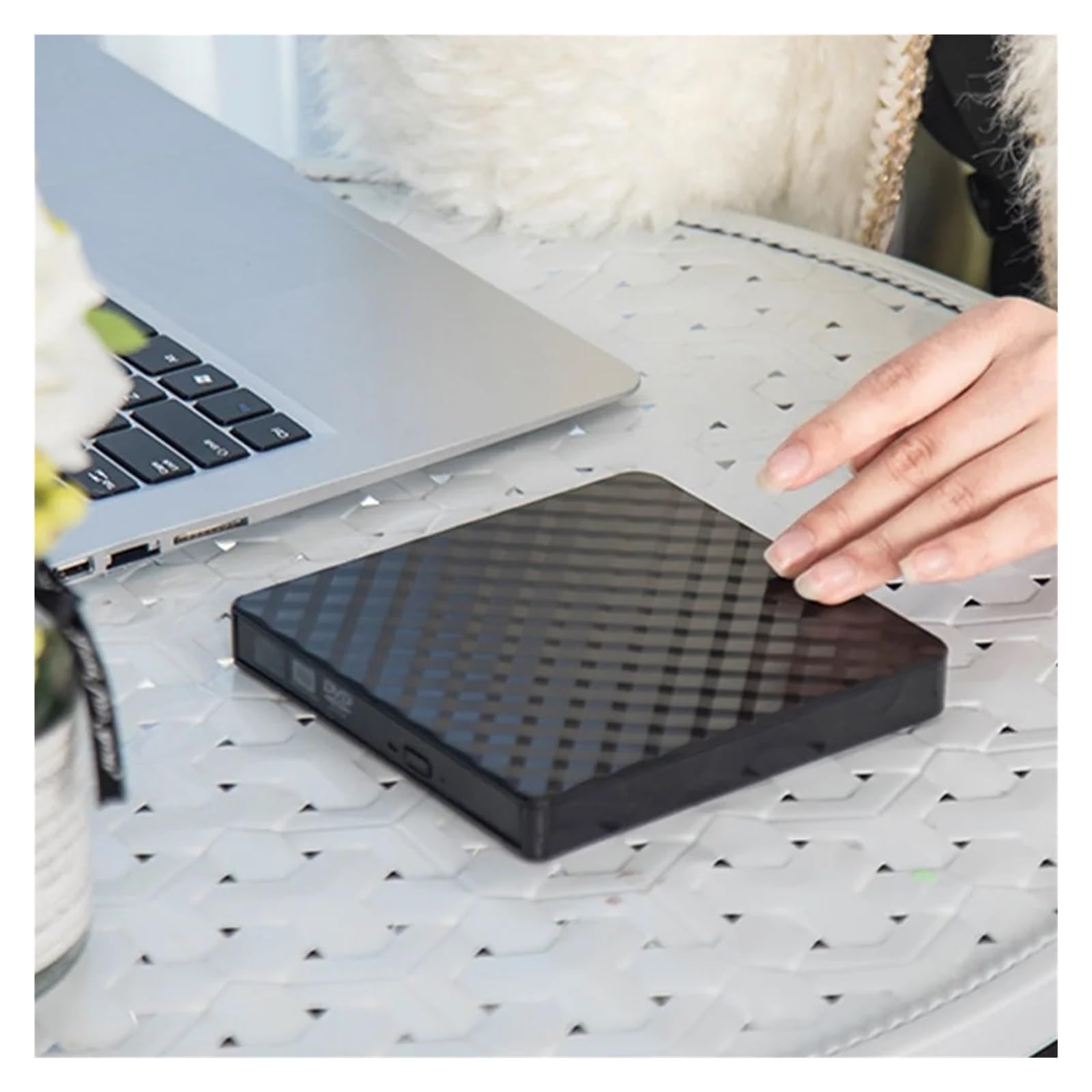 Lettore Dvd unità di Scrittura CD Dvd RW Esterna Sottile Lettore di Masterizzazione USB 3.0 Registratore di Trasferimento Dati Ad Alta velocità for PC Desktop Portatile(Black)