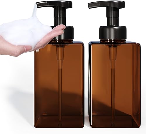 Miniatura 8 de Dispensador de jabón espumoso para baño y cocina, 15 onzas, dispensador de jabón de manos de espuma recargable para jabón líquido, 2 botellas de