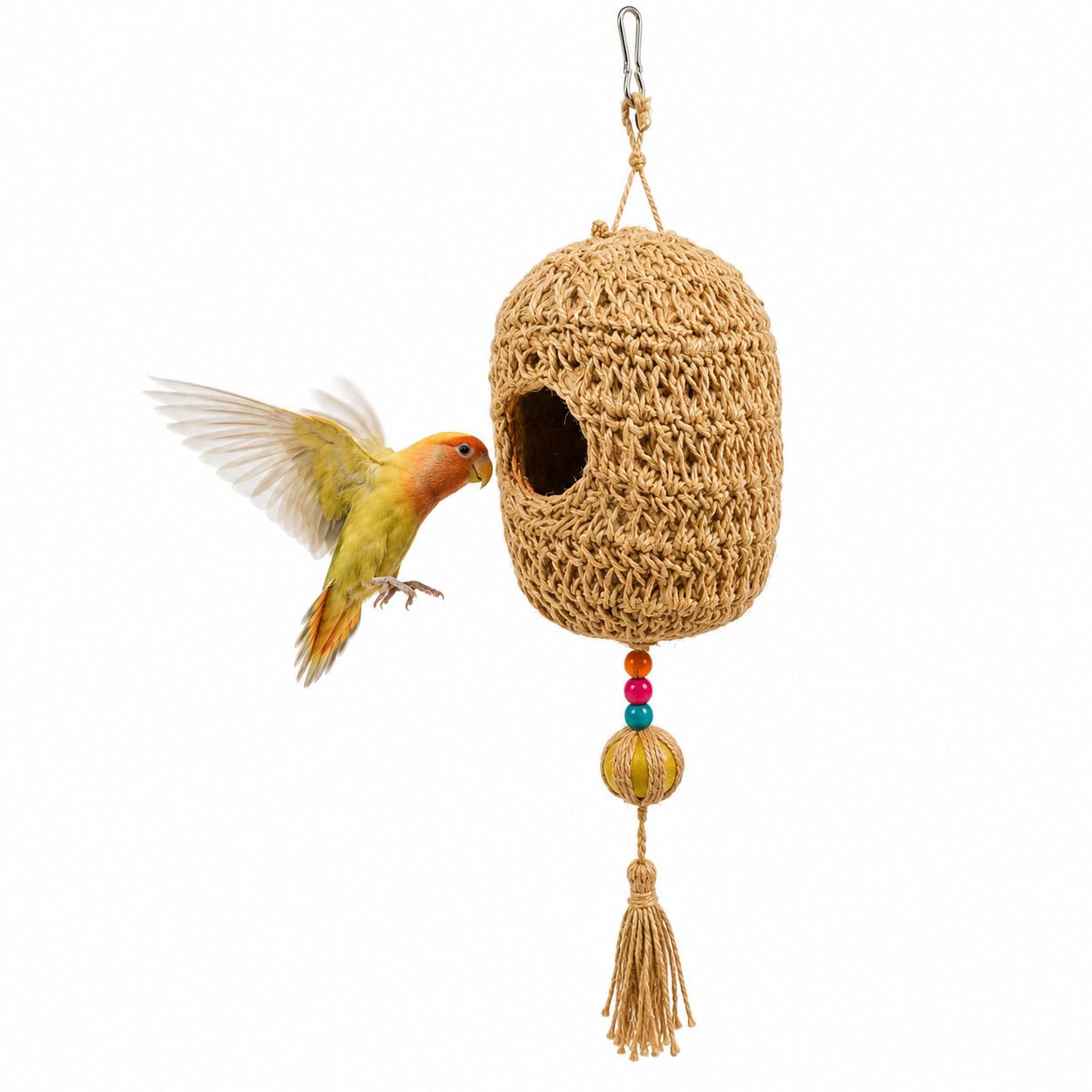 Jainsons Pet Products Bird House for Outside, Resting Place for Birds, Hanging Natural Grass Bird Nest, for All Type Small Bird House Handcrafted nest - House (Capsule NEST)-picture-21