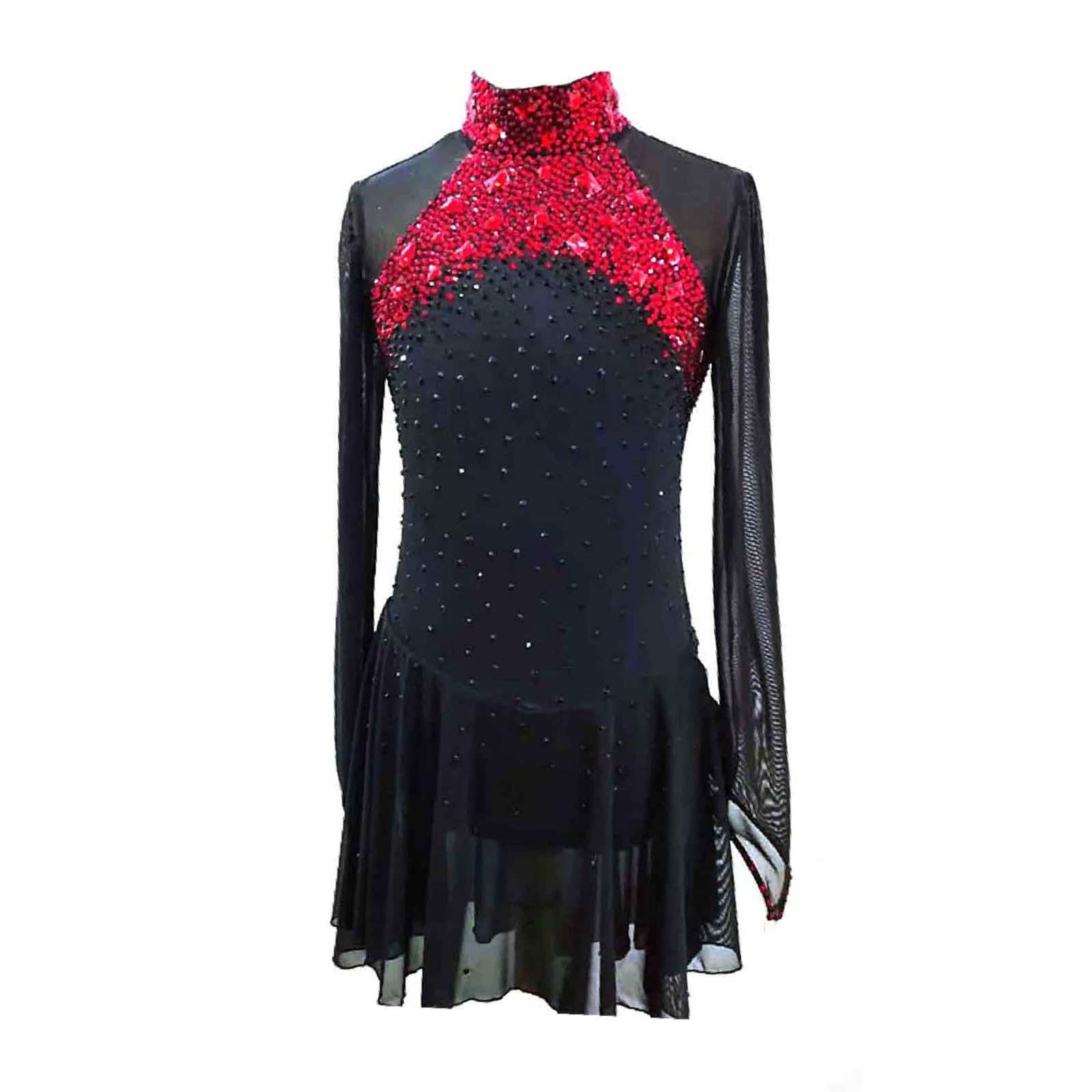 Eiskunstlaufkleid For Damen, Langärmelig, Rückenfrei, Tanzbekleidung, Rhythmischer Wettbewerb, Künstlerische Kostüme