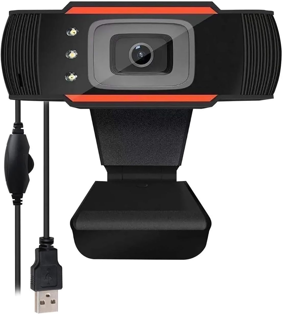 Crisp Pro Digital Zoom Web Camera with 5P HD Quality Lens, CMOS Image Sensor, 24 FPS Video Resolution, Built-in Mic, Auto White Vision, Night Vision and Manual Switch for LED (Black)