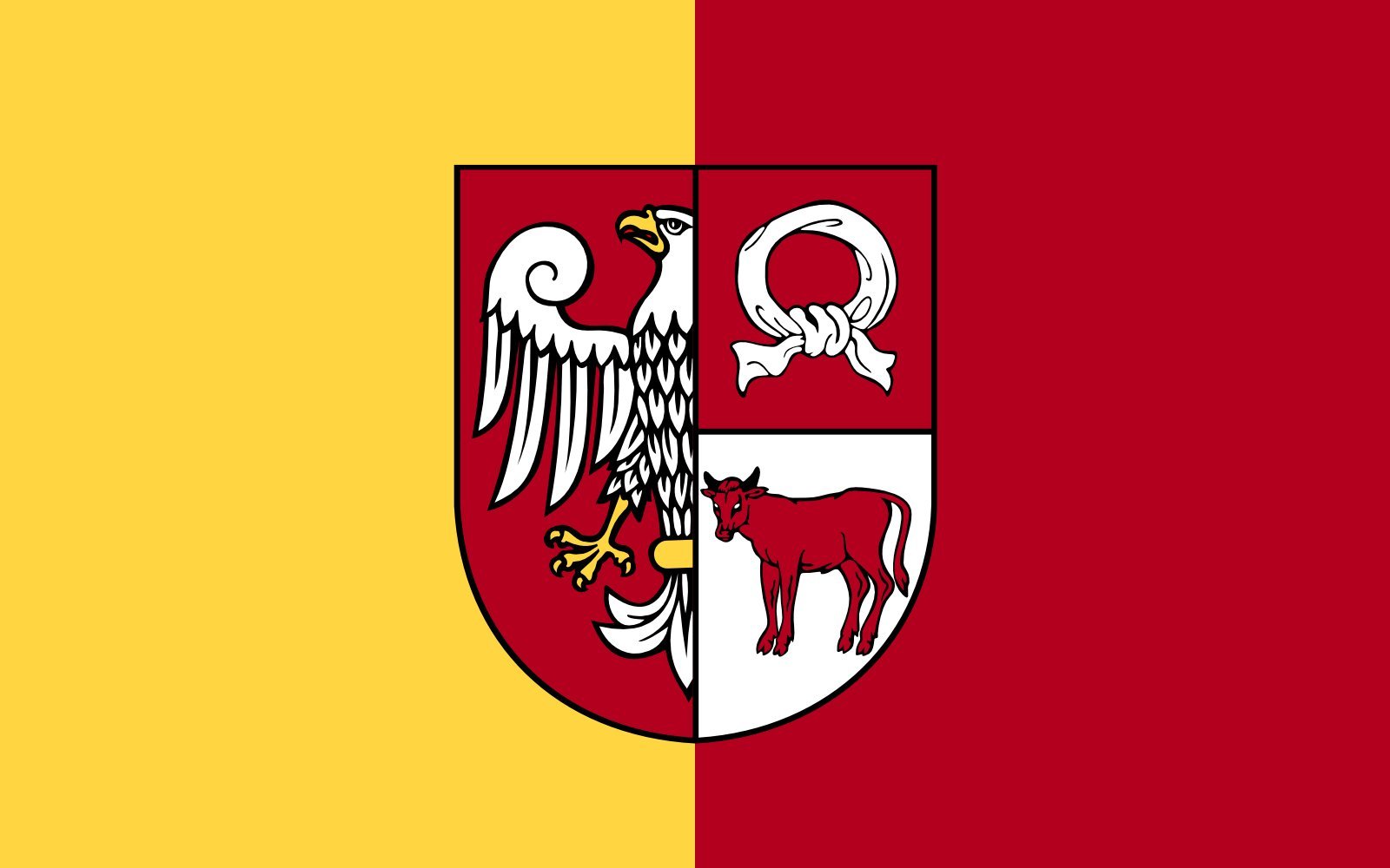 Drapeau Large POL de qualité premium du Powiatu polonais