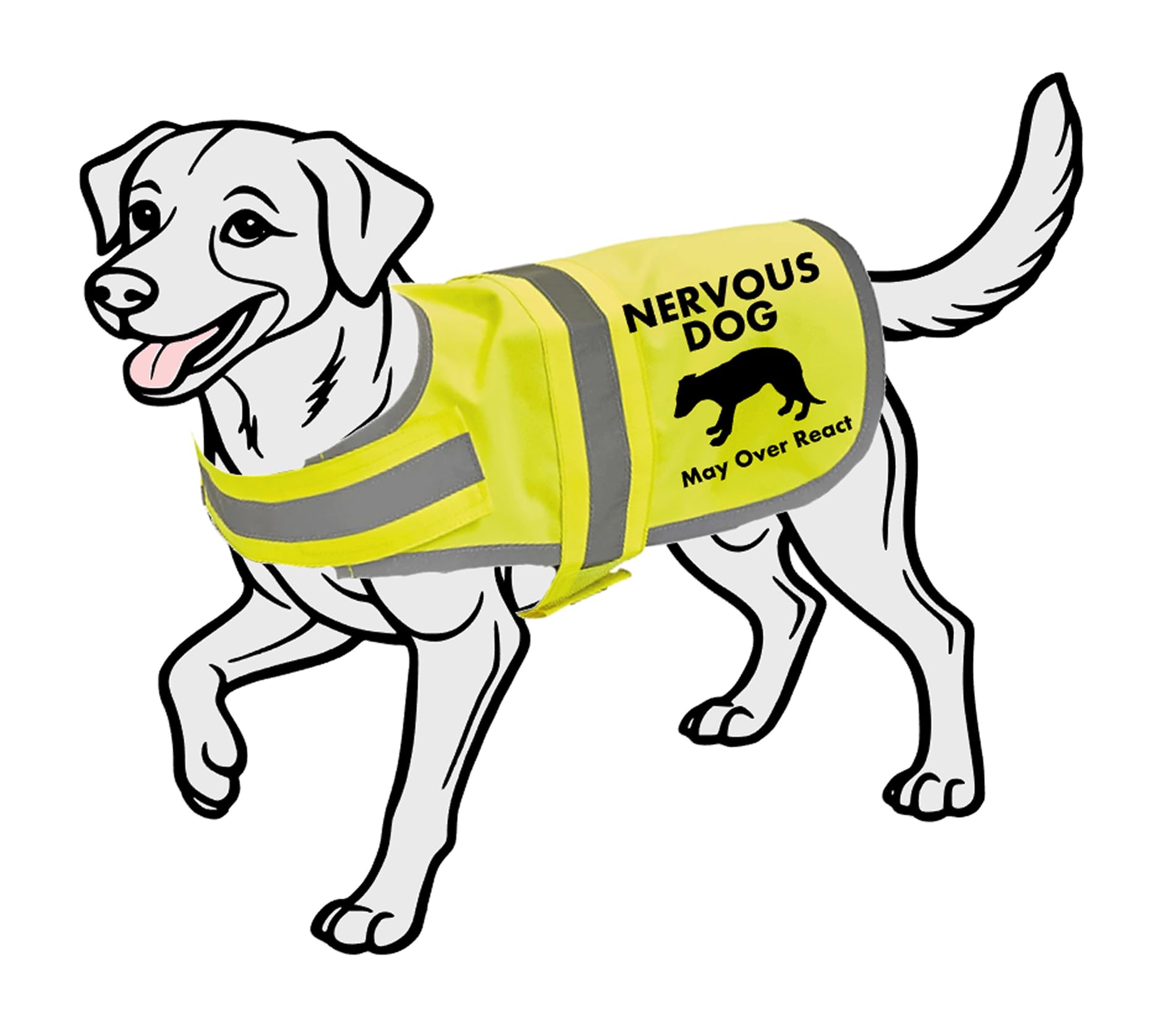 Nervous Dog reflective Vest, Hi Vis Jacket, K9 hi-viz, Keep you Safe on the Roads, Safety dog clothing. (Blue, L)