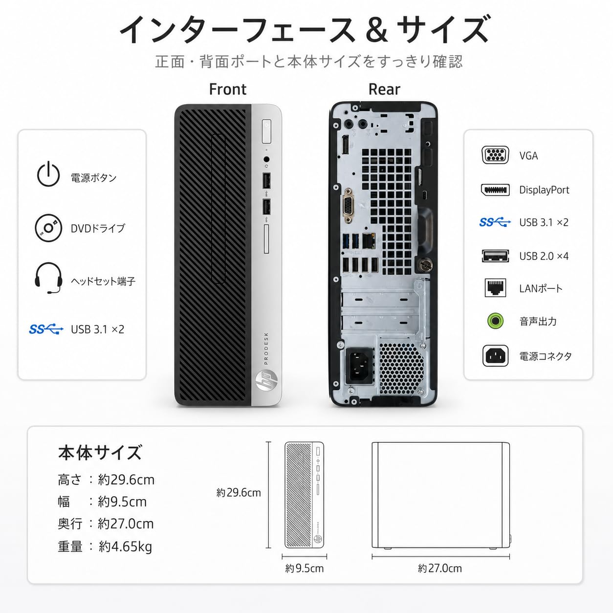 Amazon.co.jp: HP ProDesk 400G5 SFF デスクトップ 整備済 Core i5