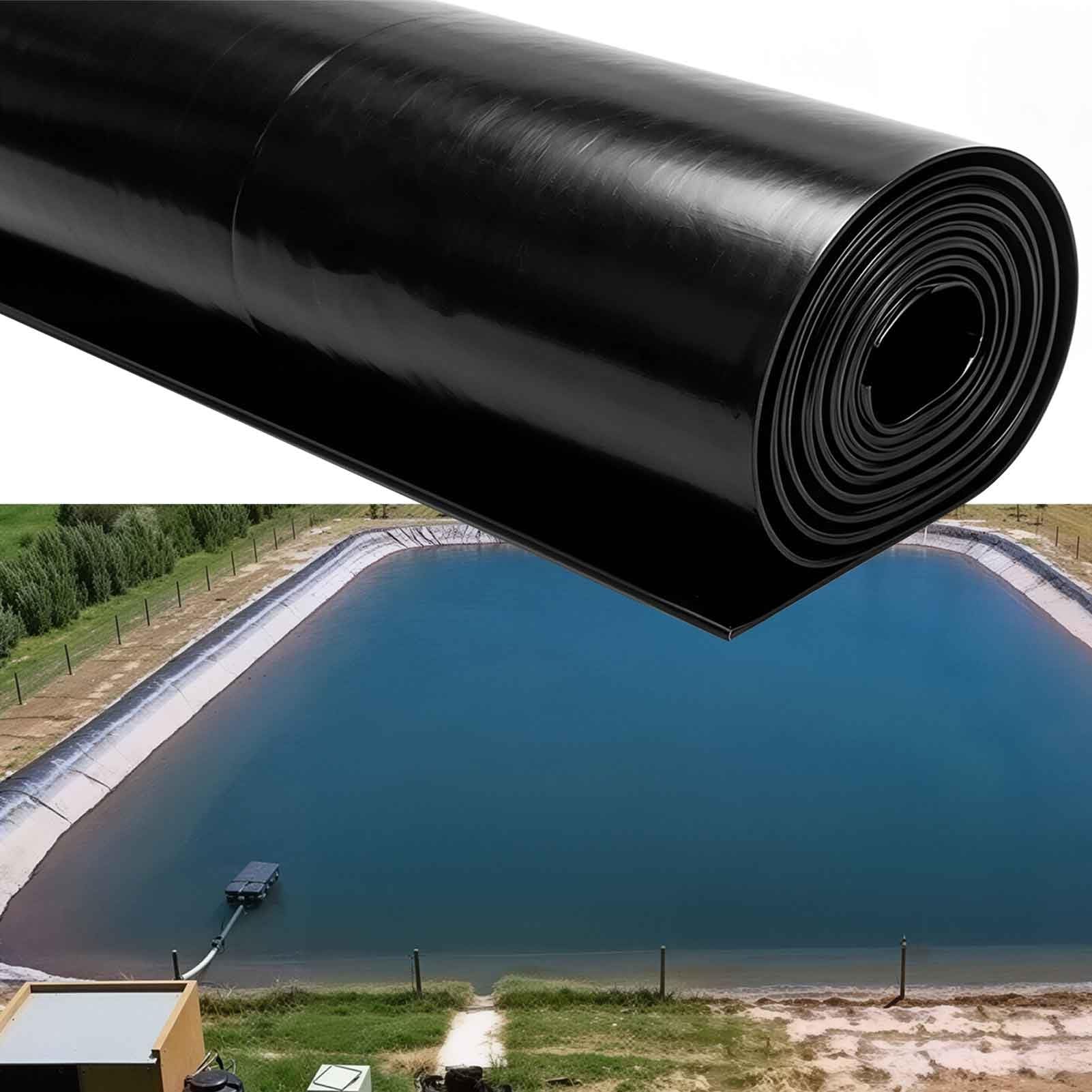 DMCHENGMA Black HDPE Fish Pond Membrane, 2x3m 4x5m 7x8m 8x10m 10x15m 0.13mm Thick Large Durable Sealing Film for Outdoor Koi Ponds, Waterfalls, Streams &Irrigation Ponds(4x10m(13.1x32.8ft))