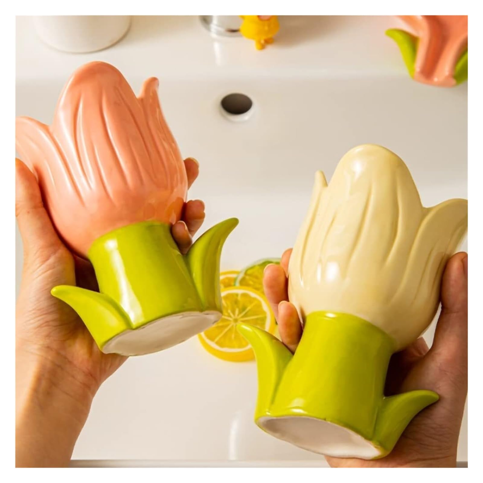 Seifenschale Badezimmer Seifenschale mit Seifenspender in Blumenform Seifenschale Abtropfschale (Pink,Flower Toothbrush Holder)