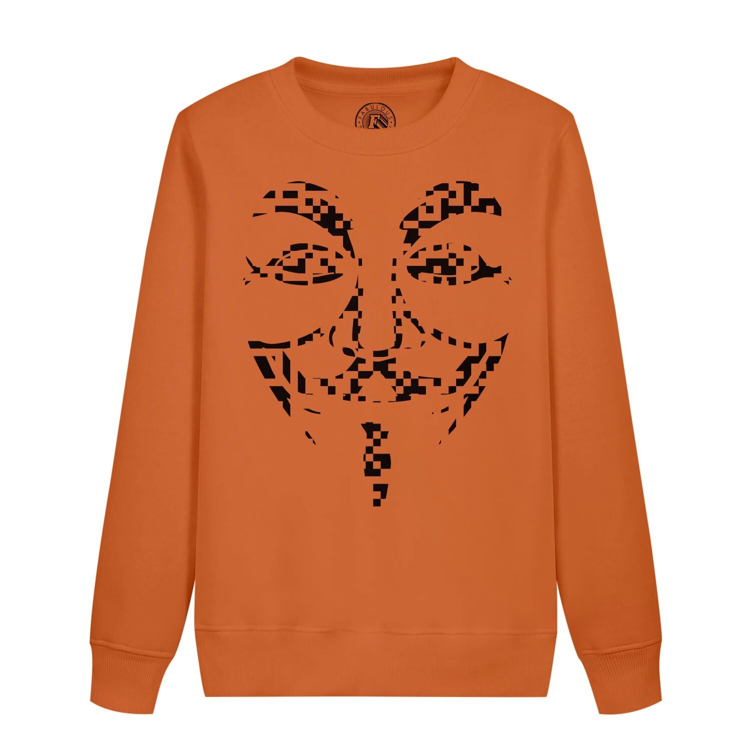 Sweatshirt enfant anonymous noir avec graphisme pixel haute définition - 4