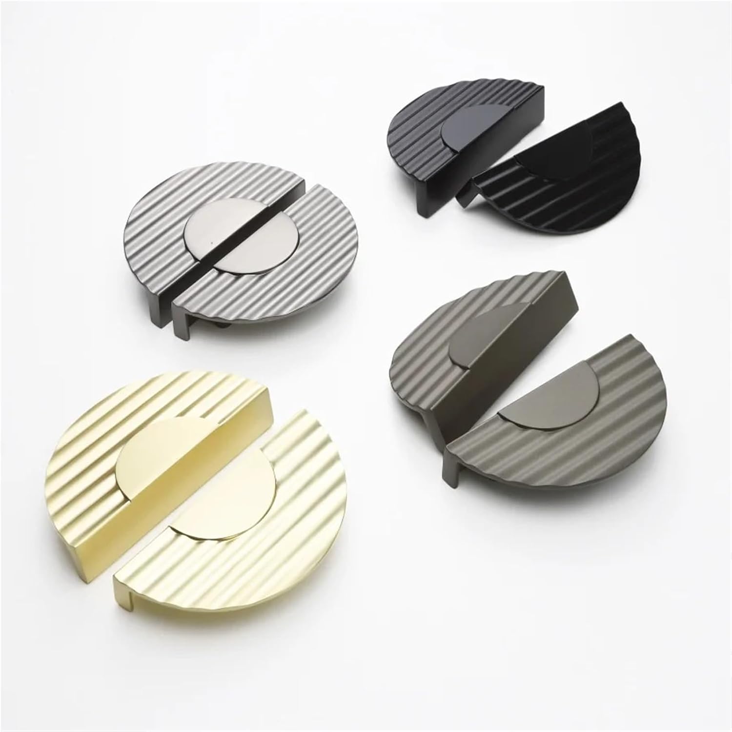 Semicircle Solid Cabinet Handles Zinc Alloy Wardrobe Door Kitchen Closet and Drawer 1Pcs(Brushed-Copper-C64mm)