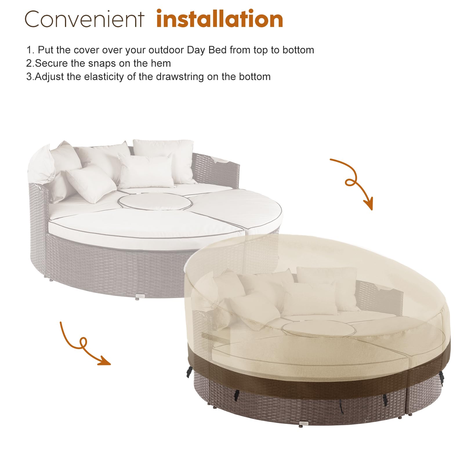 14 Copridivano Modulari In Misto Poliestere Beige Per Giardino E Patio, VIXLON