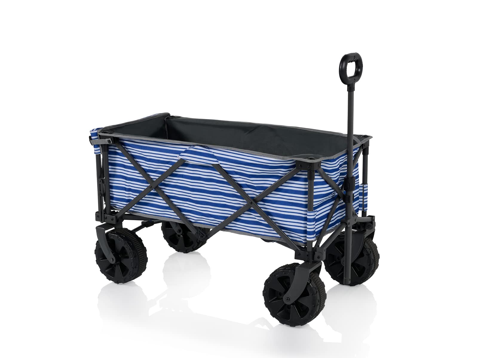 Campart Składany wózek transportowy Saint-Michel, poliester 600D, aluminium, niebiesko-biały