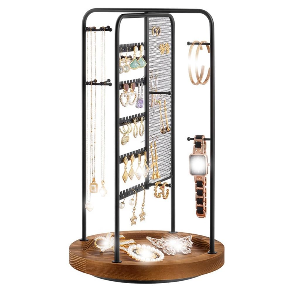 WANGHAI-666 Jewelry Rack Removable Multi layer Rotating Jewelry Storage Rack for Necklaces Earrings