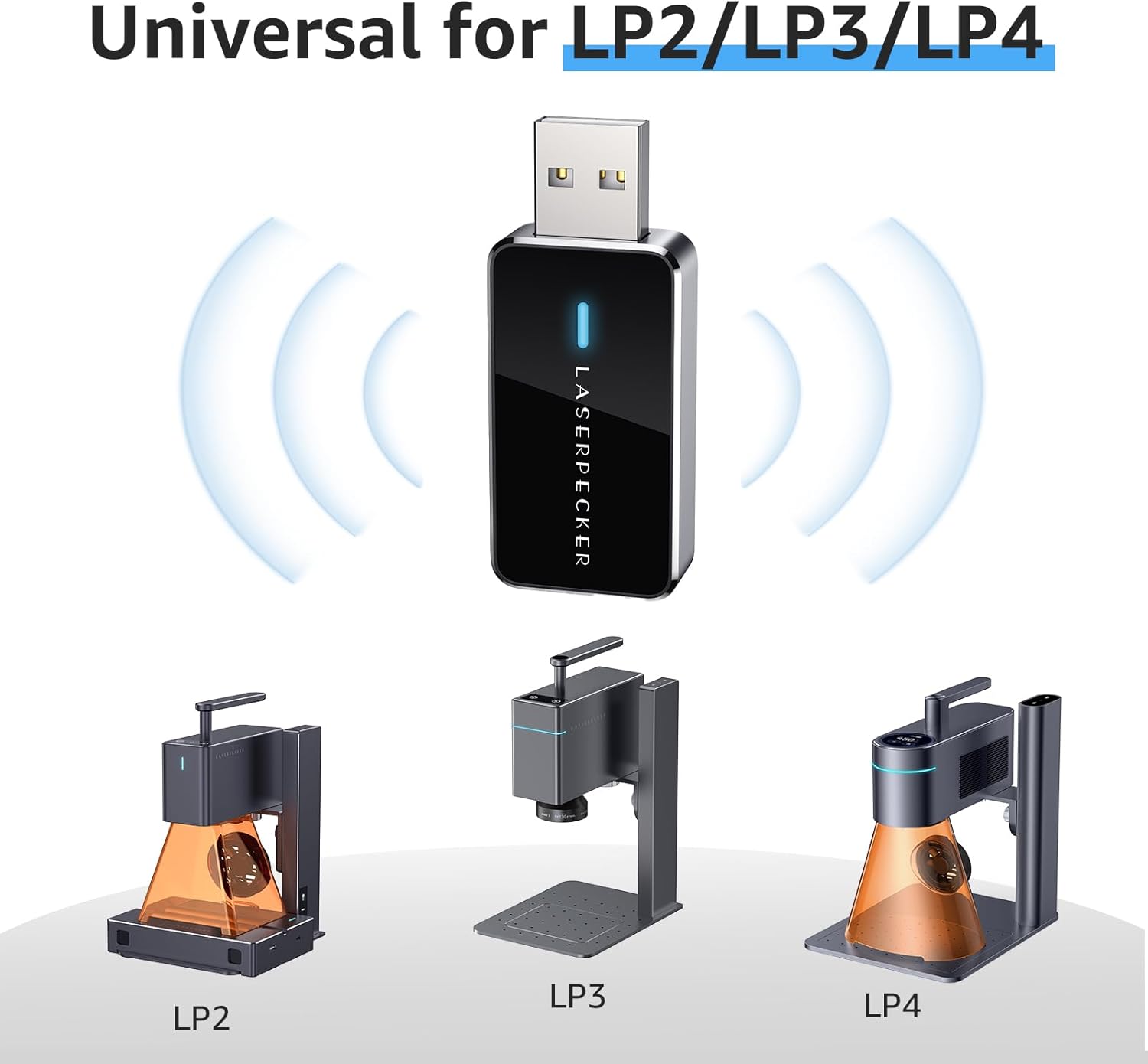 LaserPecker Laser Engraver Accessories, Bluetooth Dongle & Batch Engraving Button for LP4 & LP2 & LP3 Engraving Machines - Effortlessly Engrave for PC Connection & Batch Produce