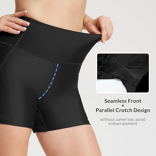 Miniatura 2 de BALEAF Traje de baño de cintura alta de 3 pulgadas para mujer, pantalones cortos con control de abdomen, cobertura completa, parte inferior de traje