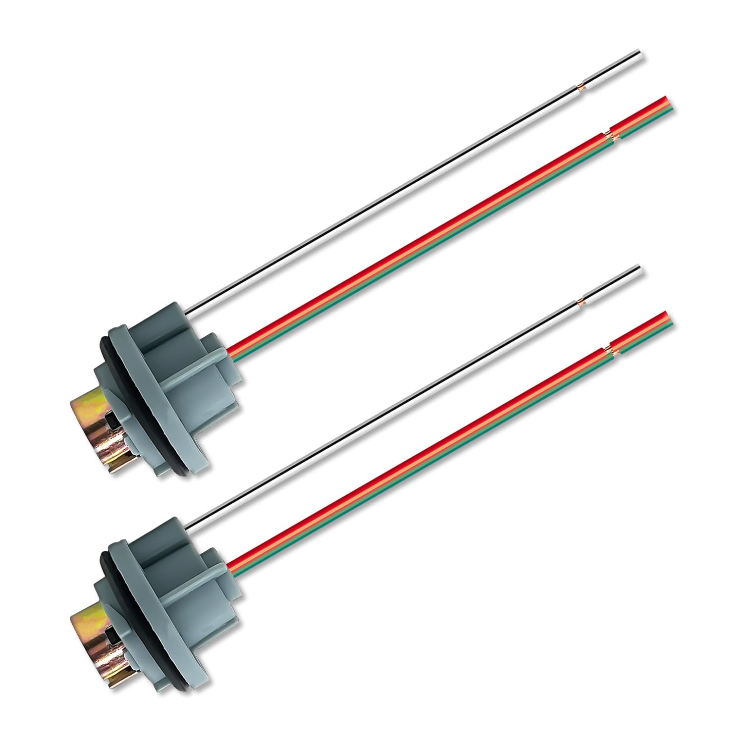 DAMA 1157 Bulb Socket Wire Harness Extension Pigtail Connectors for Turn Signal Tail Stop Rear Brake Light | Durable Tempered Plastic Female Pigtail 12 ga. 18 AWG | Pack of 2