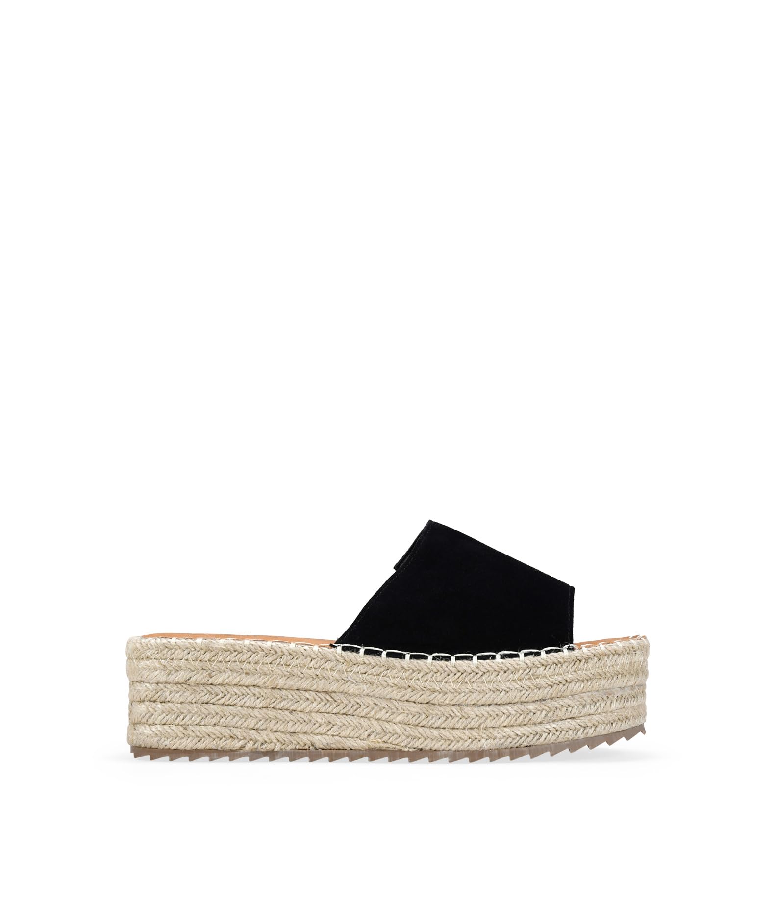 BOSANOVA Sandalias Estilo Pala para Mujer en Piel rectificada con una Tira Ancha al Empeine y Suela de Plataforma con Esparto. Sin Cierre. Calzado para Mujer