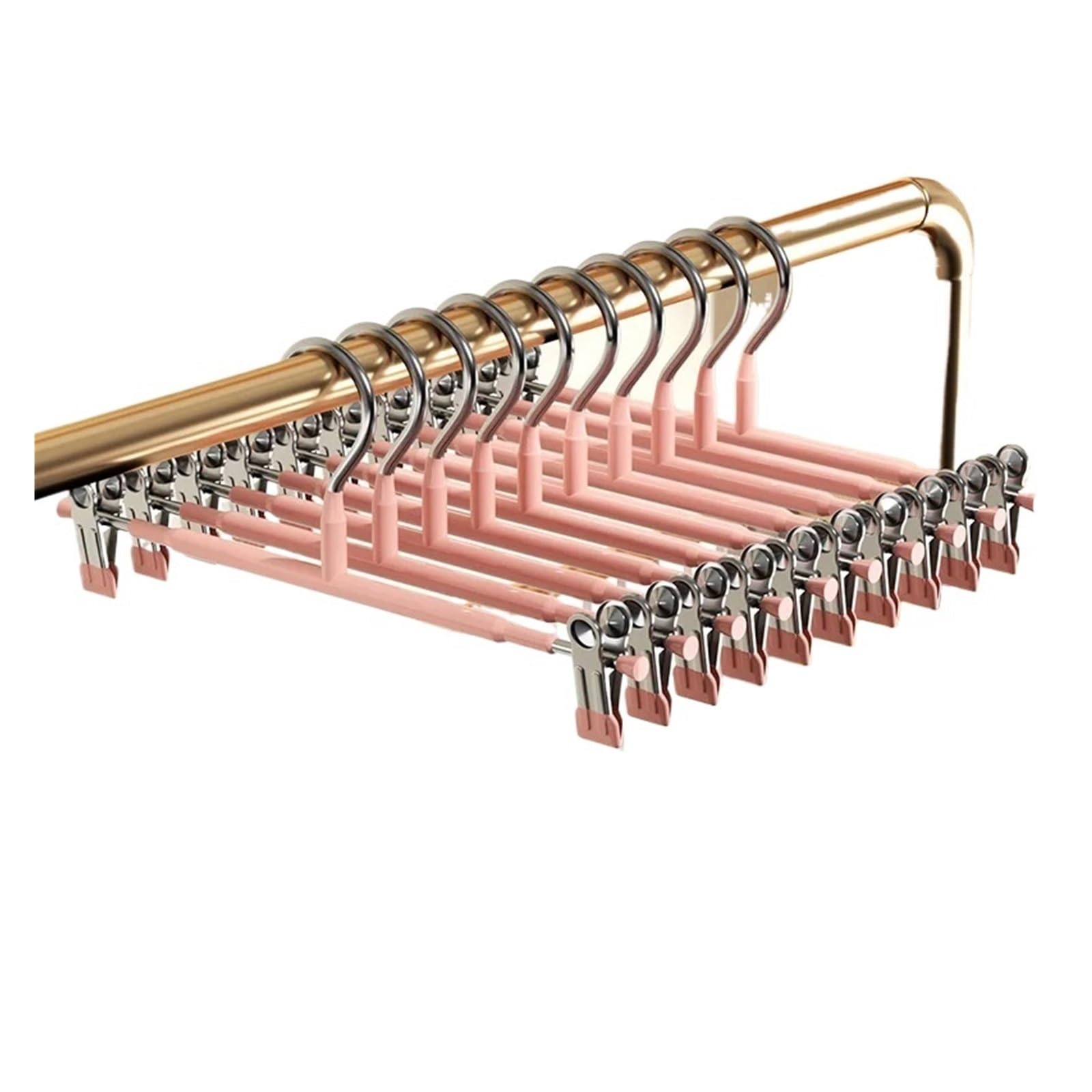 Hosenbügel 5 Stücke Edelstahl Hosen Clip Schlafzimmer Schränke Lagerung Organizer Kleiderbügel Kleiderständer Mantel Kleidung Shop Kleiderschrank