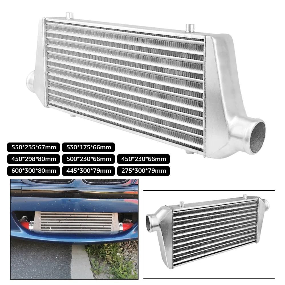 Intercooler samochodowy Uniwersalny intercooler Turbo montowany z przodu samochodu | Samochodowe układy chłodzenia Turbo Intercooler OD 65/76mm Charge(550x140x65)