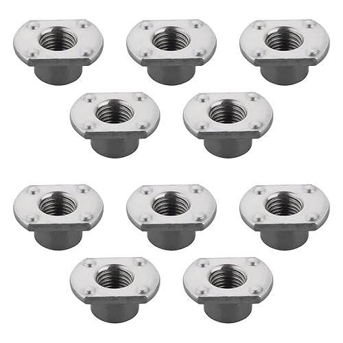 MroMax Tuercas de soldadura cuadradas de acero al carbono, 10 Uds. 716-20, tono plateado