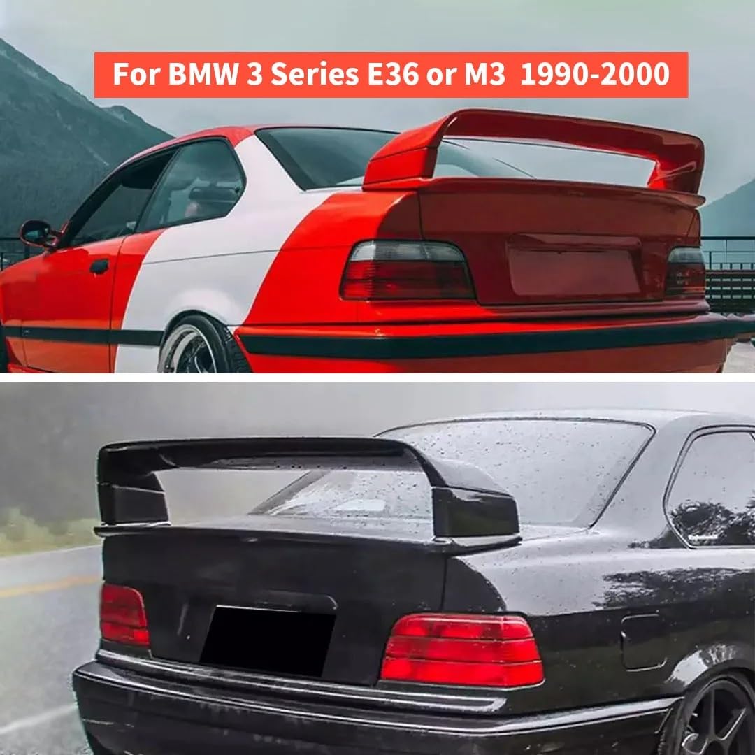 Tylne skrzydło spojlera bagażnika wyścigi sportowe Boot pasuje do BMW serii 3 E36 lub pasuje do M3 1990-2000 Spojler dachowy tylne skrzydło(Unpainted)