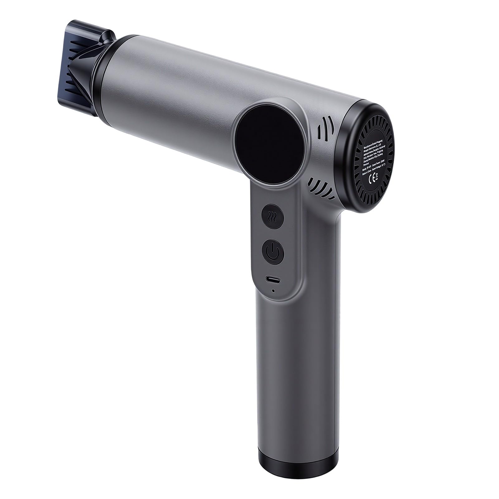 Asciugacapelli Cordless da 200 W con 4 Livelli di Calore, USB (GRAY)