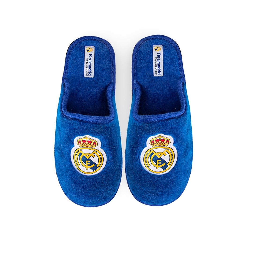 MARPEN SLIPPERS Zapatillas de casa Real Madrid CF Oficiales Temporada 24/25 para Hombre o Mujer, Ligeras de Invierno, Azul, Talla 37