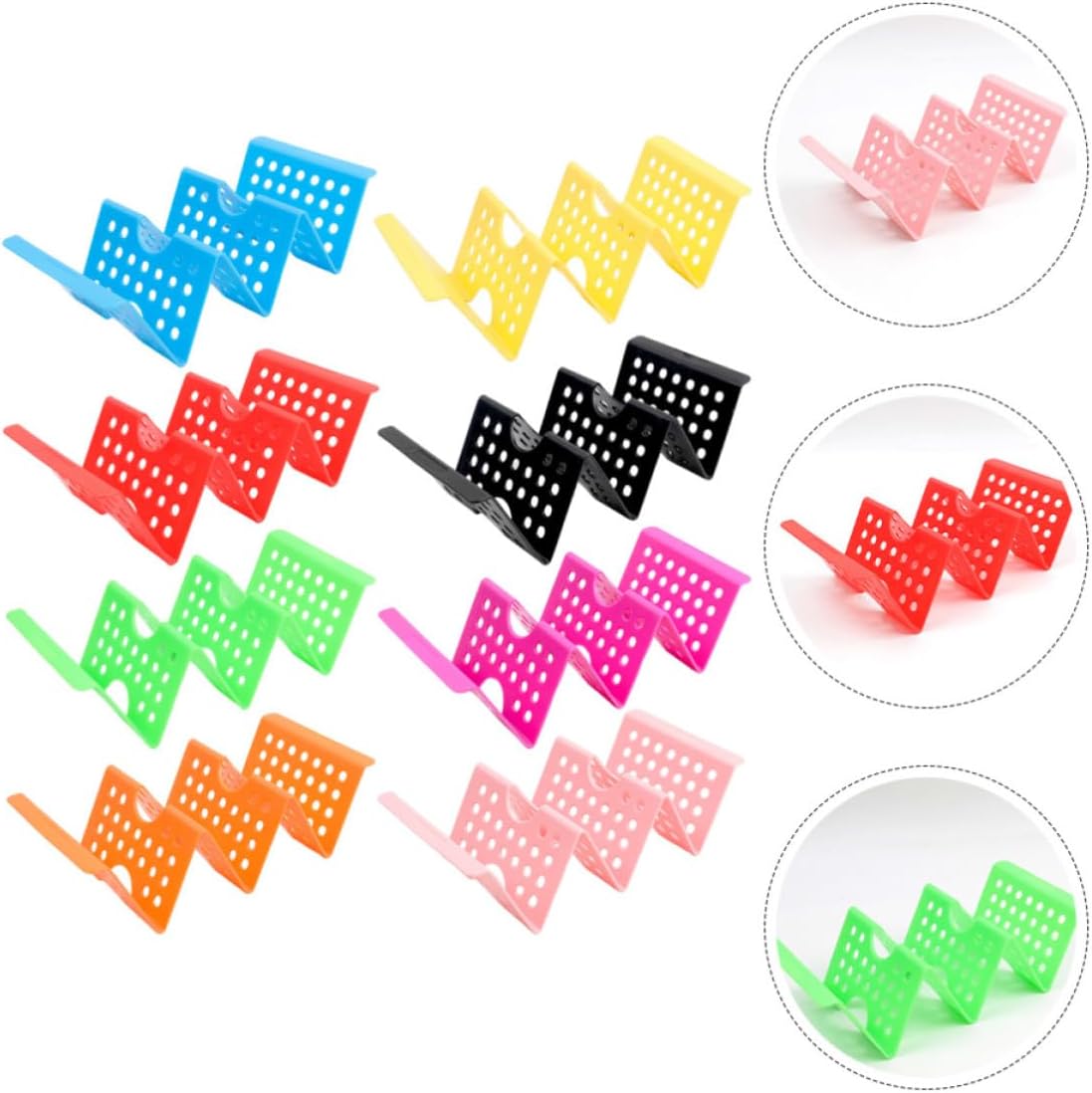 8pcs Taco Holder Stands Plastic W Shaped Rack for Upright Serving