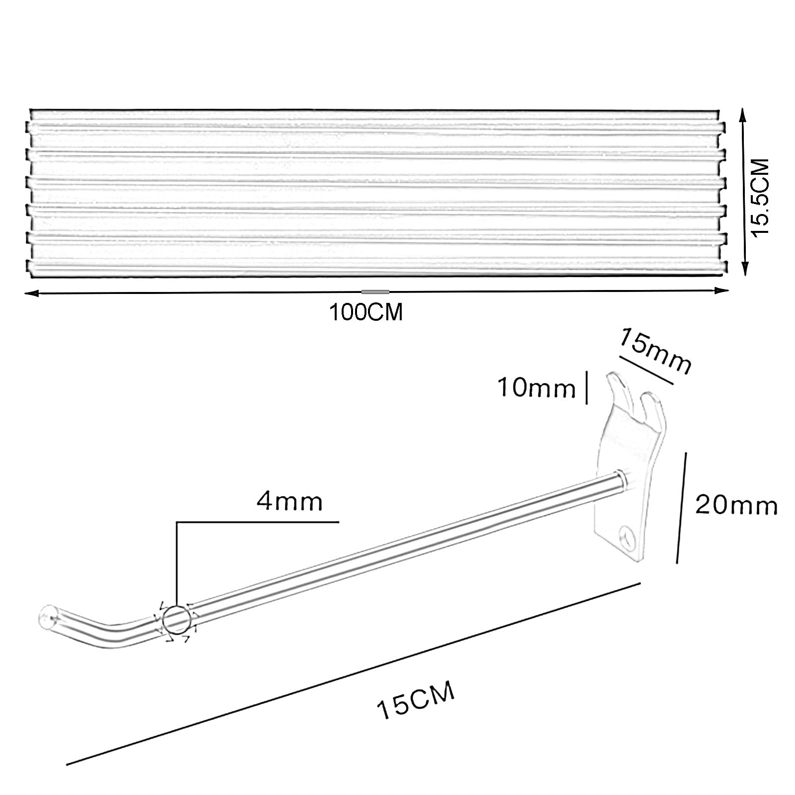 Aluminiowy panel Slatwall, garaż, ściana nizer z 10 haczykami, blokujące panele ścienne do kuchni, warsztatu, narzędzia, ekspozycja do przechowywania