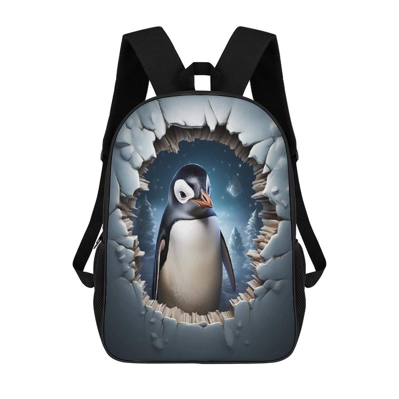 Tnfhsoft Unisex Kids Penguin-1 Bookbags Boys And Girls Kids School Backpack Penguin School Bag 3D Printed Cute Animals School Bag For Children's Elementary And Middle School Students 17Inch