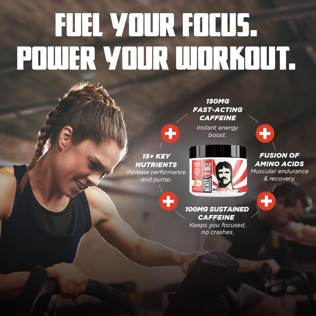 Old School Labs Ultimate 2 Stage Pre Workout for Explosive Energy, Massive Pumps & Focus - Preworkout for Men & Women - Natural Pre Workout Powder with Amino Acids, 250mg Caffeine, Caribbean Punch