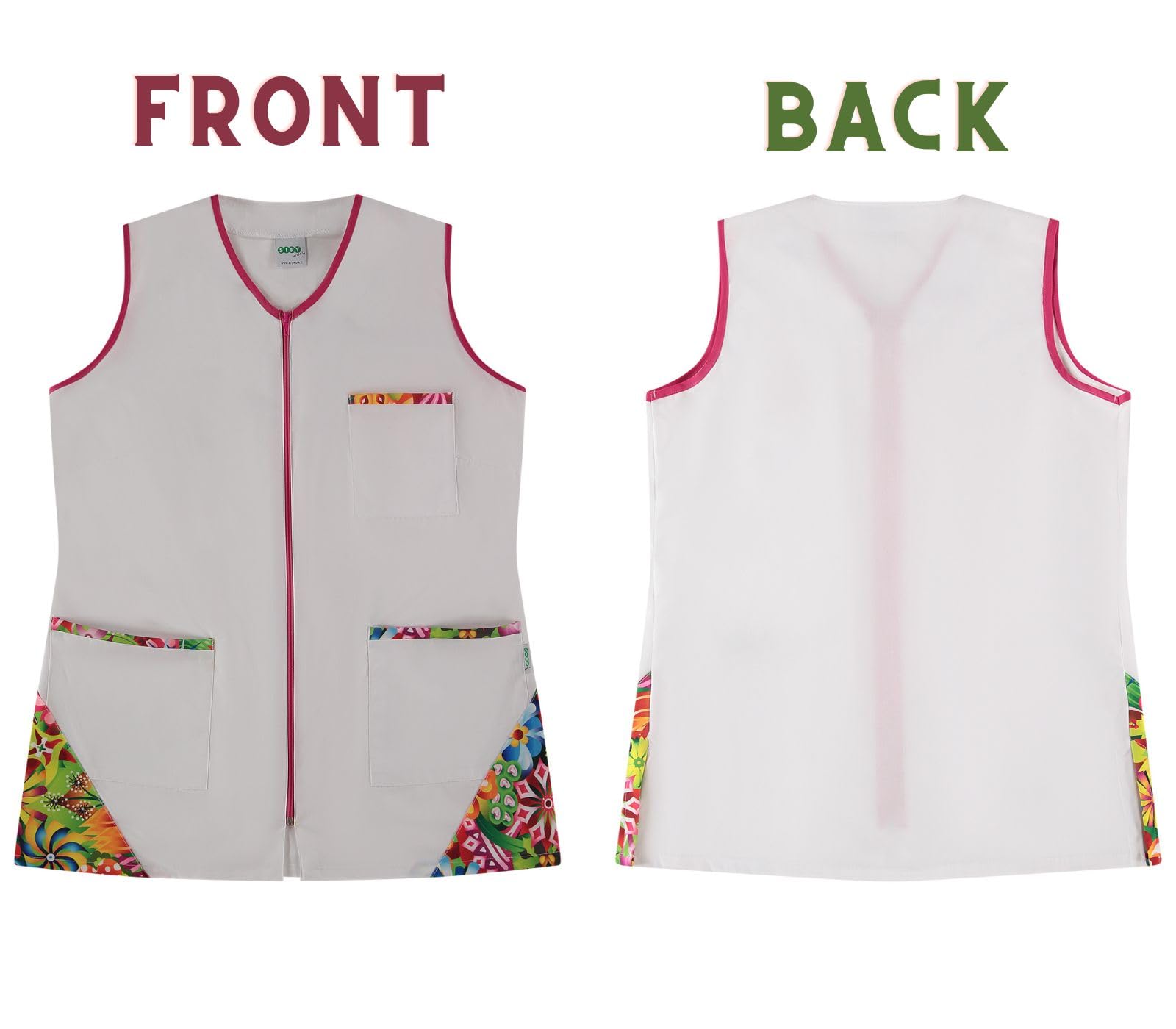 Siry Work Casacca Donna Lavoro Senza Maniche Art. VALERY 35% Cotone 65% Poliestere MADE IN ITALY, Ideale per il Settore Alberghiero, Estetico, Alimentare e Benessere