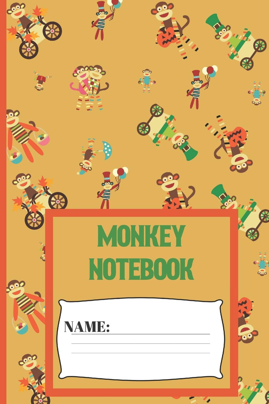 Monkey Notebook: Small funny composition notebook 120 pages (6 x 9 Inch). Sock Monkey Notebook Blank lined notebook for monkey lovers