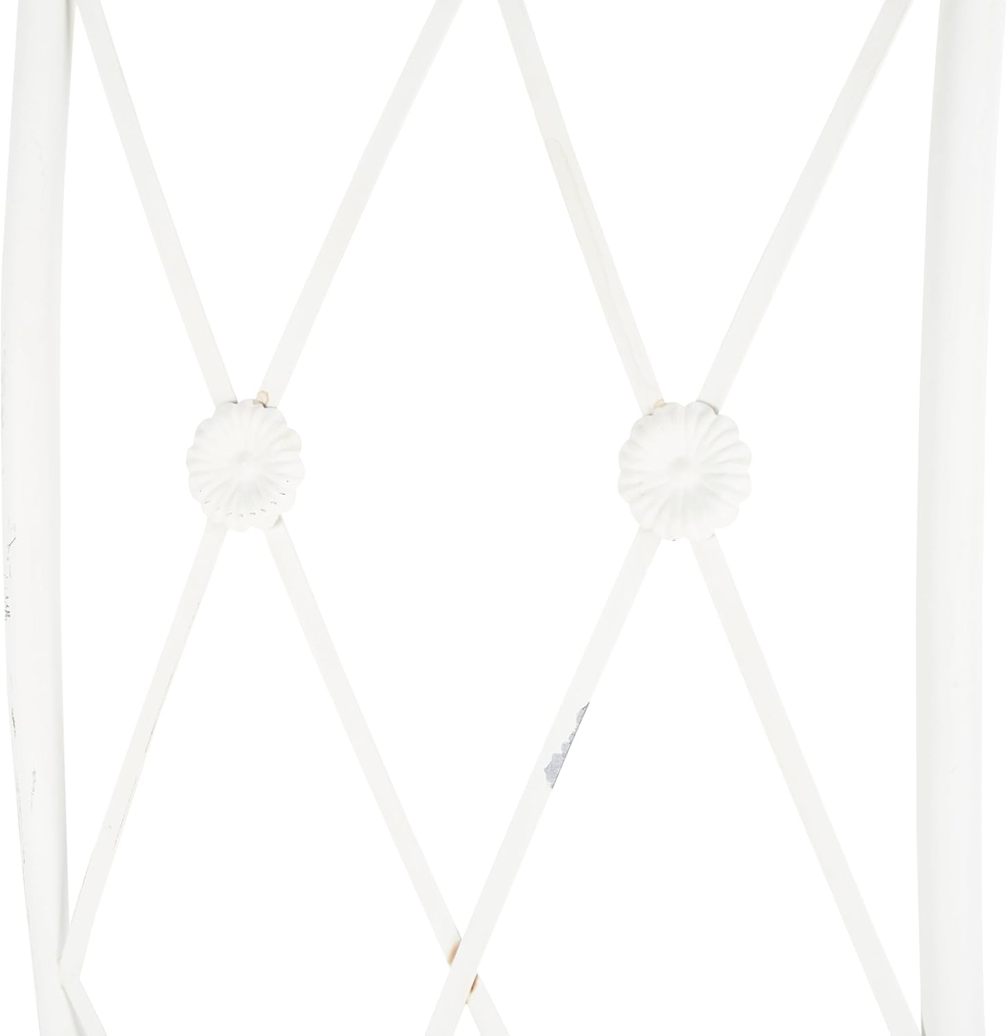 SAFAVIEH Outdoor Collection Mizell Antique White Lattice Wrought Iron Moon Gateway Arbor