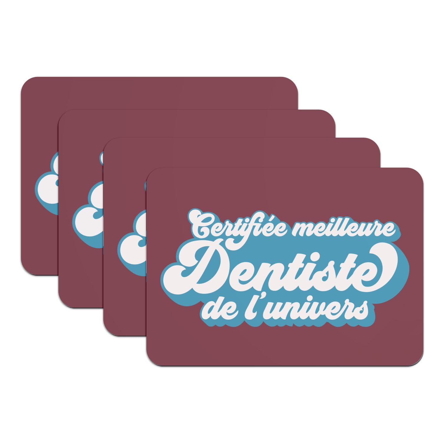 Sets de table en caoutchouc rouge cadeau idéal pour femme dentiste
