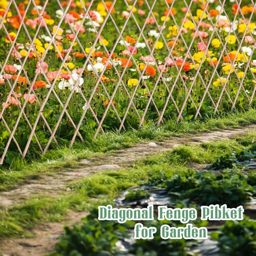 image for Maasechs 2 Pack Expandable Willow Trellis Lattice Fence Willow Fence P