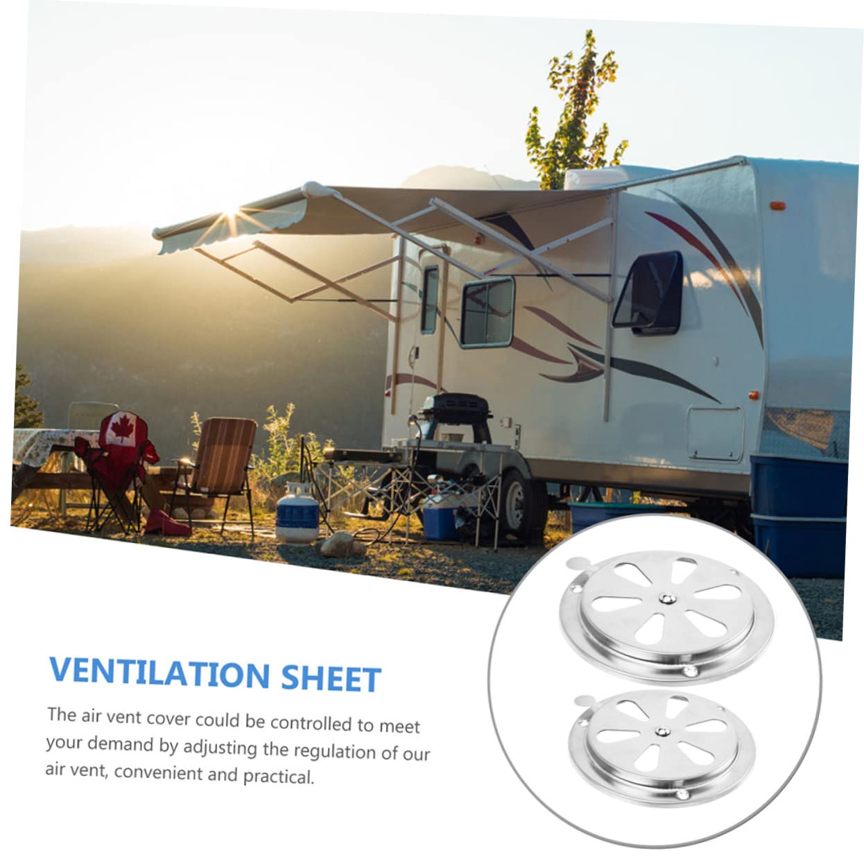 FUNOMOCYA Stainless Steel Air Vent Cover 2pcs for Rv Boat Marine Adjustable Louvers