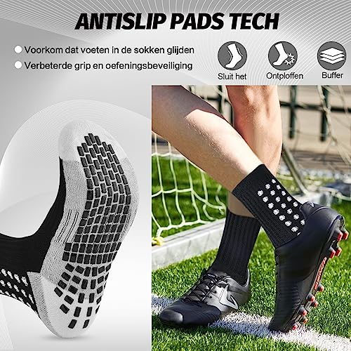 Antislip Sport Sok Antislip Voetbalsokken Heren Dames Voetbal Sportsokken Ontworpen voor Voetbal Basketbal Hardlopen Sportsokken voor Voetbal 2Paar - Afbeelding 7