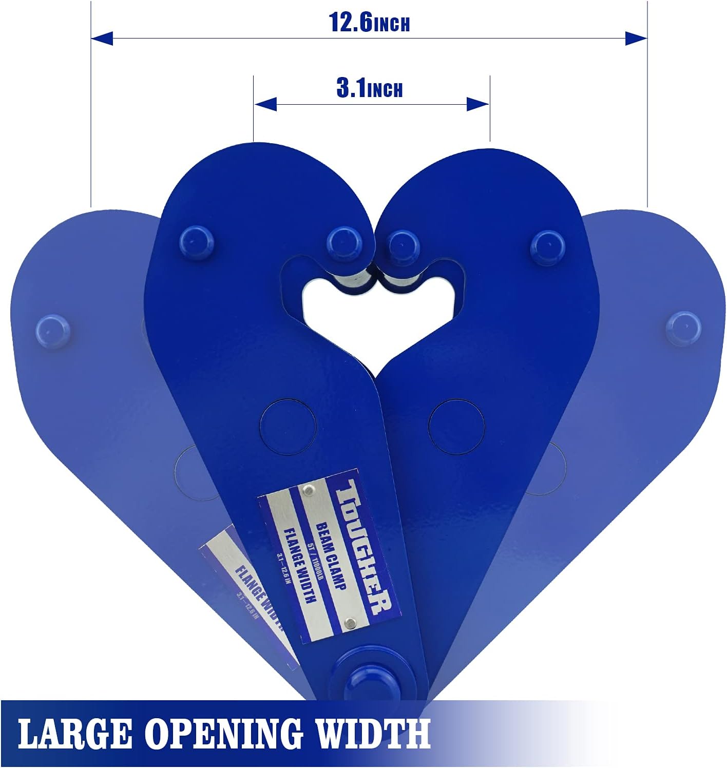 TOUGHER Beam Clamp, 11000lbs/5ton Capacity I Beam Lifting Clamp 3.1-12.6Inch Opening Flange Width Range Beam Clamp for Lifting Rigging : Industrial & Scientific