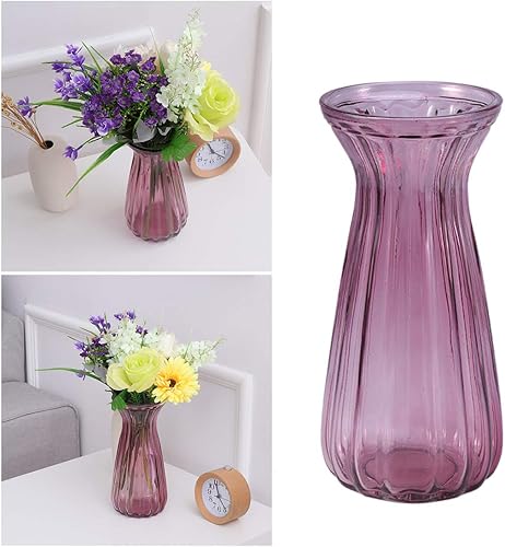 Miniatura 6 de ARTIBETTER Jarrón de cristal transparente estilo europeo para flores secas, recipiente a rayas, maceta para botellas de vidrio para bodas, fiestas,