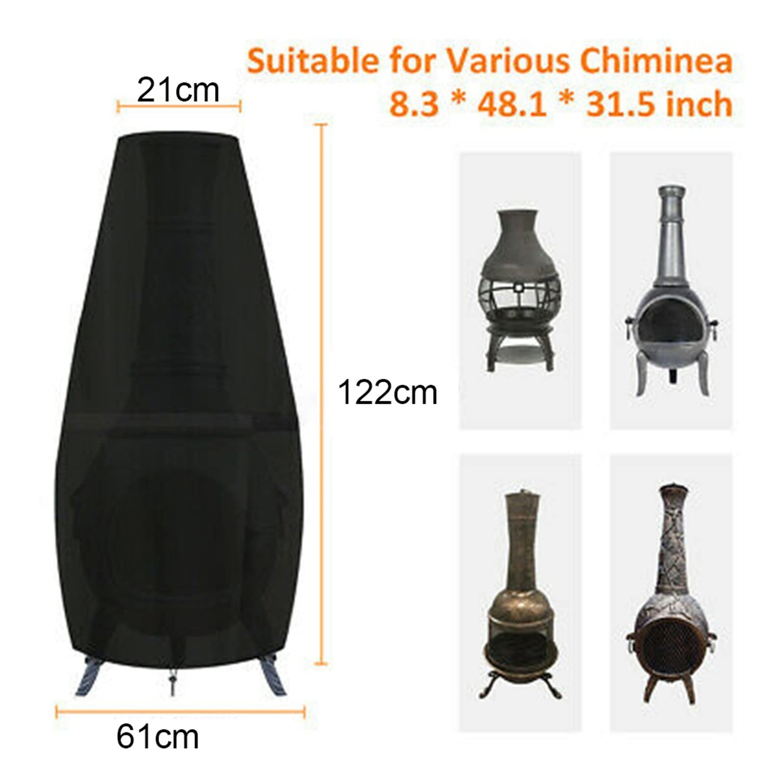 Copertura Per Riscaldatore Da Esterno - Impermeabile Oxford 210D, 221x53x61 Cm, Con Cerniera - Foto 4