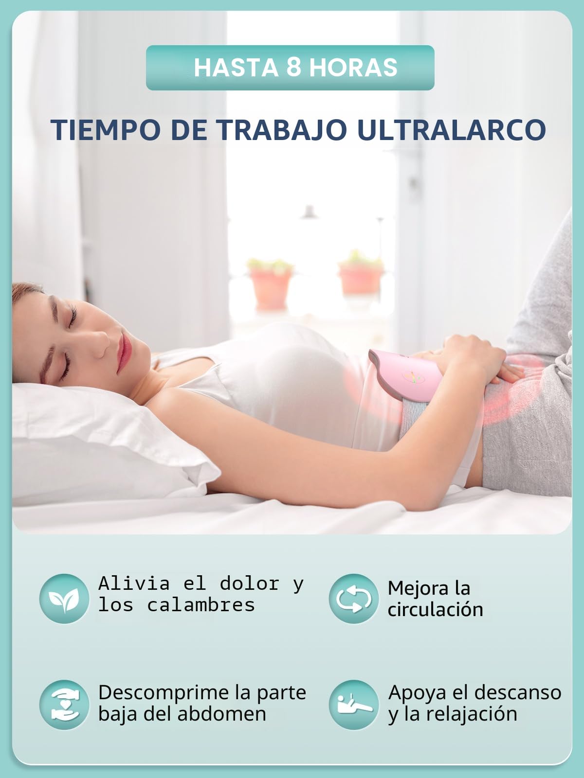 Slimpal Almohadilla Térmica, Cinturón Calefactor Eléctrico Inalámbrico Portátil, Cinturón de Calefacción Recargable Eléctrico, Regalos Para Mujeres y niñas, Rosa — view 4