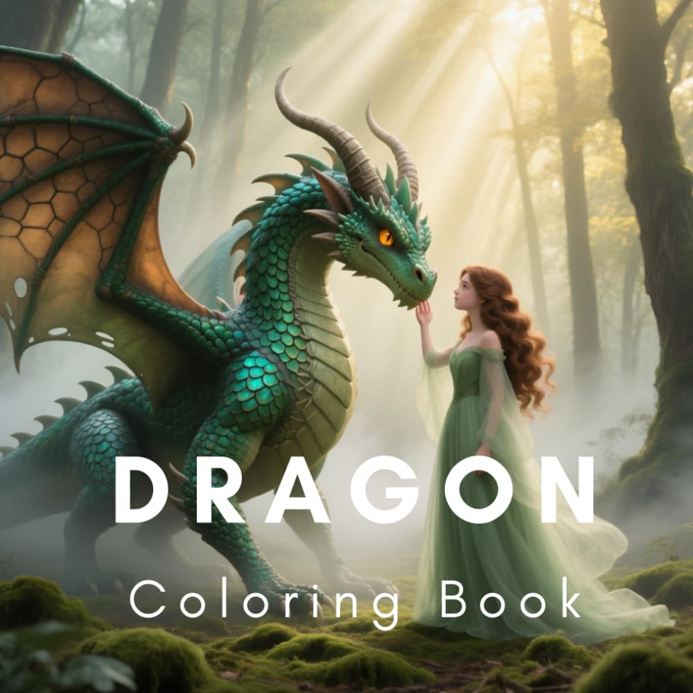 Dragon: A Fun and Magical Coloring Book for Kids and Dragon Lovers with Cute, Fantasy, and Easy-to-Color Dragons