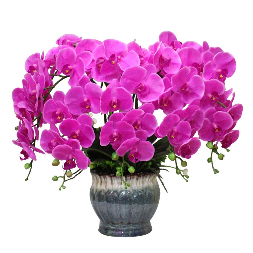 IUokLU Artificial Flower In Pot Large Phalaenopsis Orchid Artificial Flower Arrangement,Faux Orchids Bonsai Butterfly Orchid Set