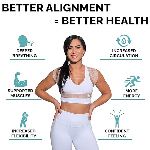 Miniatura 7 de Corrector de postura para mujeres y hombres, fabricado en Estados Unidos, soporte de hombro delgado y ajustable, soporte de espalda para aliviar el