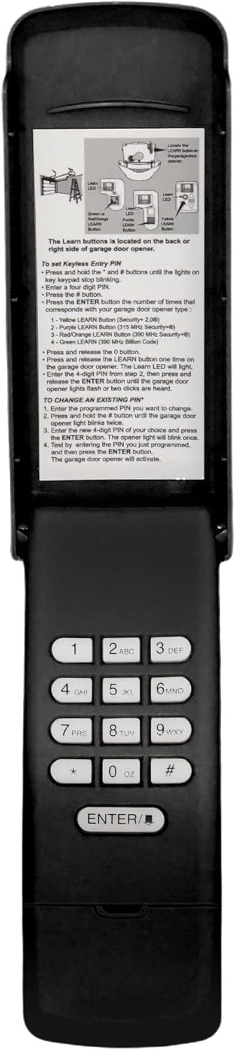 Garage Door Opener Keypad Universal for Liftmaster Chamberlain Craftsman Openers with Learn Button, Replaces 877MAX G940EV-P2 878MAX 377LM 977LM 877LM 66LM CMXZDCG440 Wireless Keypad