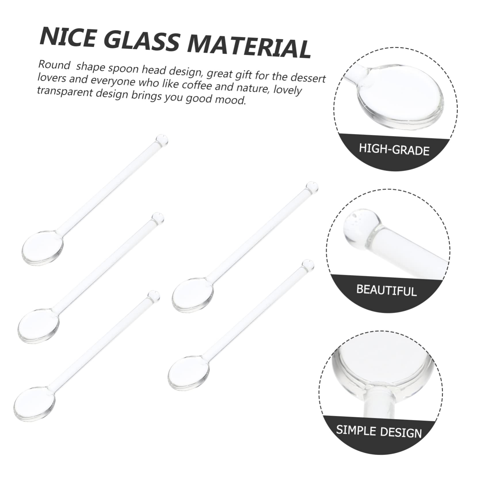 MAGICLULU 15piezas Cucharas De Vidrio Para Café Cucharas De Mezcla Para Espresso y Té Utensilios Para Fiestas y Bebidas Mezcladas