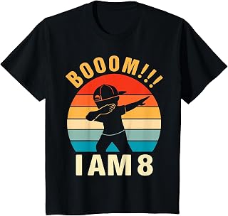 Kids Dabbing Birthday Shirt 8 Years Old Birthday Outfit Boys T-Shirt