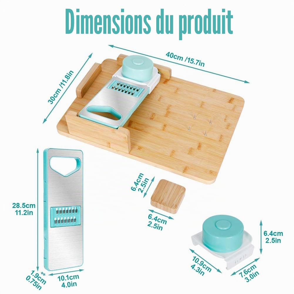 Planche à découper adaptative à une main : planche à découper à une main avec outils de préparation des aliments pour personnes handicapées